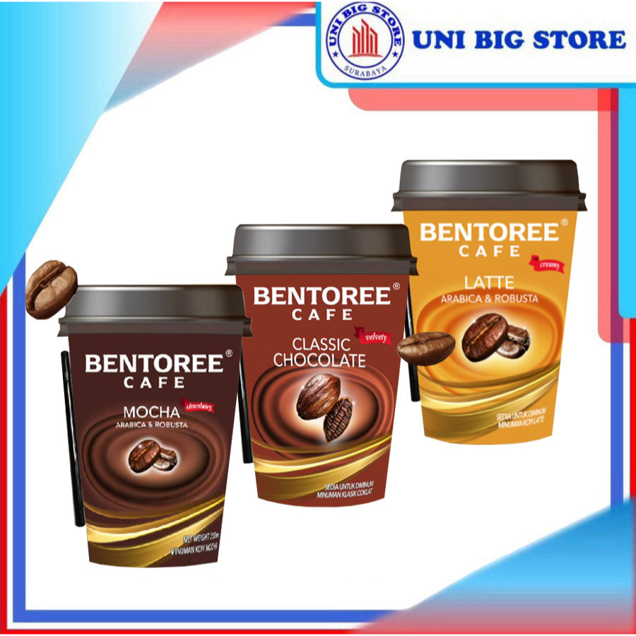 

Bentoree Cafe Mocha | Latte | Classic Chocolate Coffee Cup 250 ml Kopi Instan Siap Minum