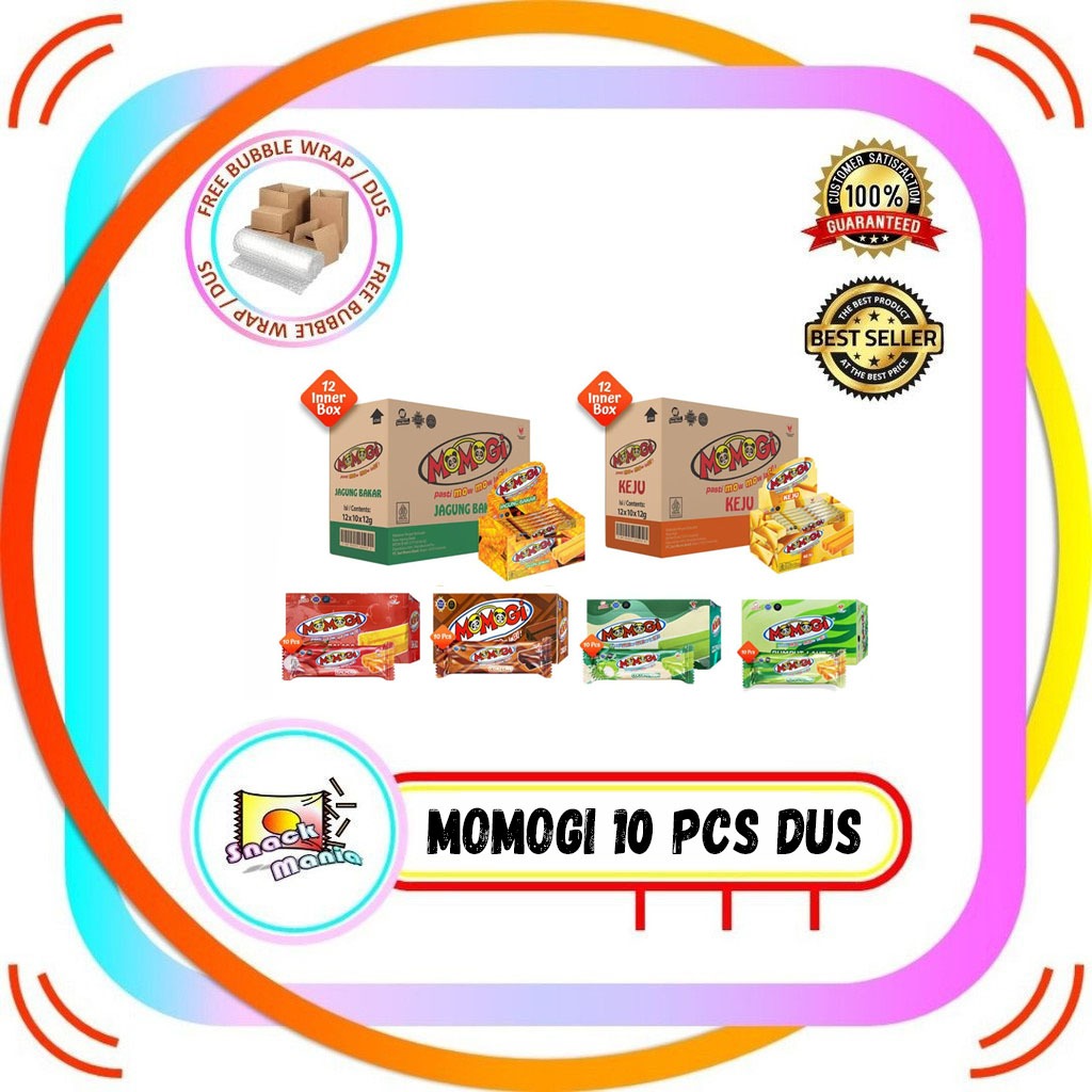 Momogi Snack Stick Cappucino Keju Jagung Balado Cocopandan Seaweed BOX ~ DUS