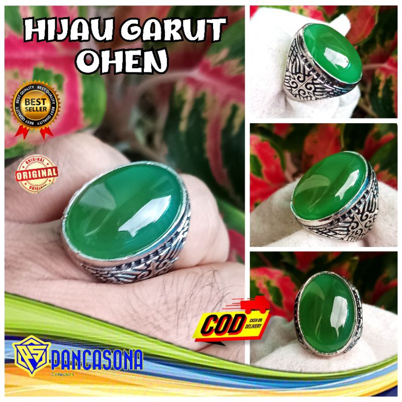 CINCIN BATU AKIK HIJAU=IJO GARUT OHEN CHALSEDONY