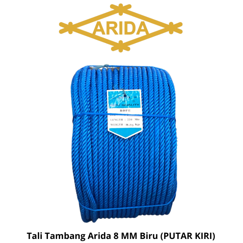 Tali Tambang Arida 8 MM Biru (PUTAR KIRI)