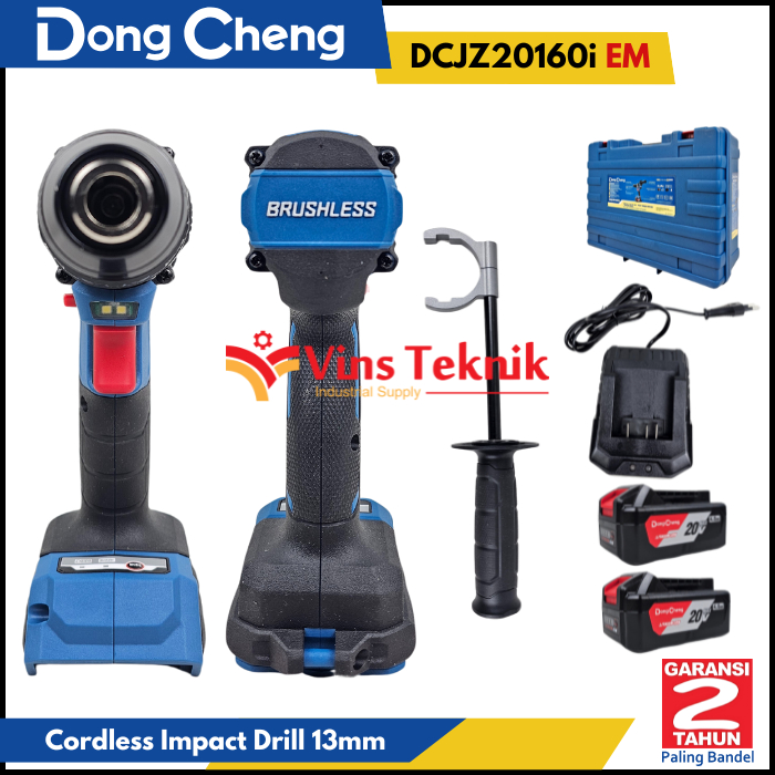 Mesin Bor Baterai Brushless Impact Drill 13mm DongCheng DCJZ20160 DCJZ20160i EM