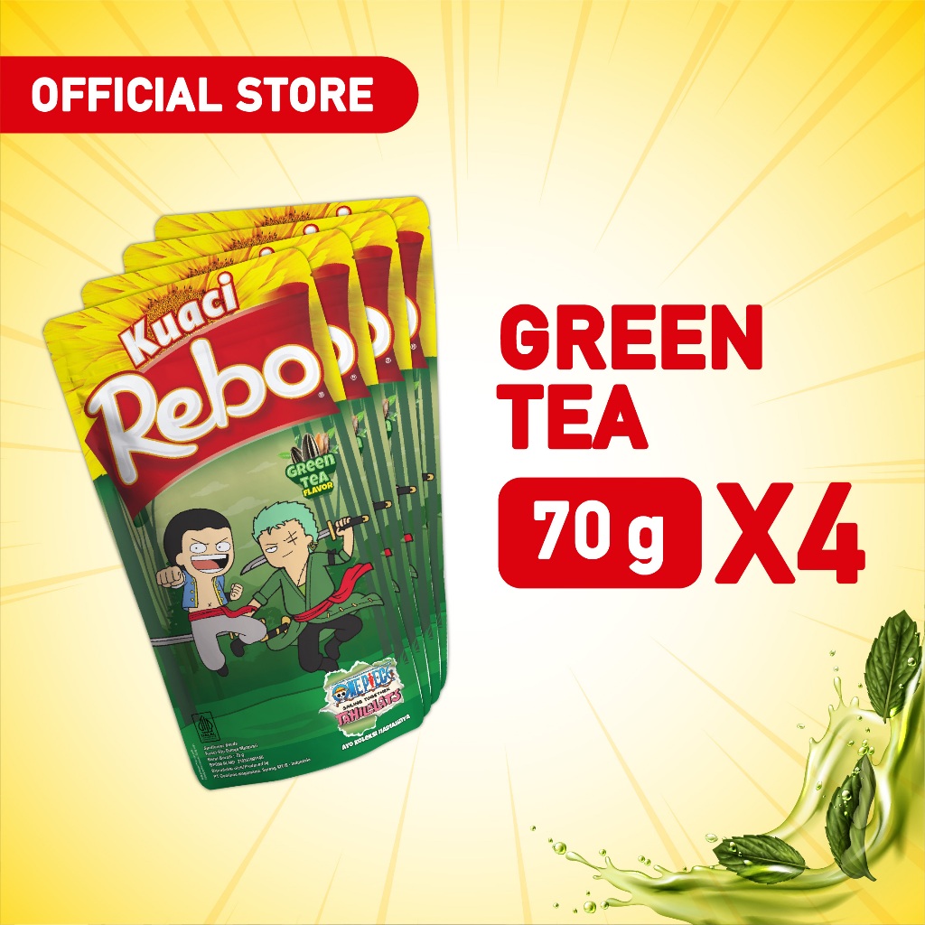 

Rebo Kuaci Bundling 4 PCS - Varian Rasa Green Tea 70 Gram