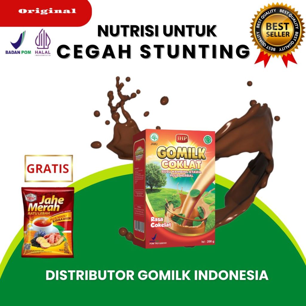 

[BISA COD + GARANSI] [GRATIS JAHE] GOMILK SUSU ETAWA PLUS HERBAL DAUN KELOR Untuk Cegah Stunting