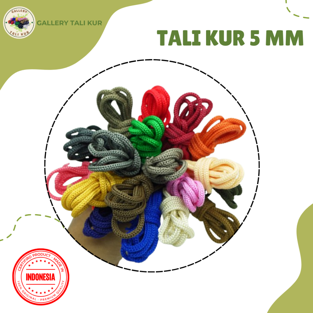 

Tali Kur PP 5 mm isi 900 gram/pack | Talikur Tali Koor Warna Warni Limited Stock