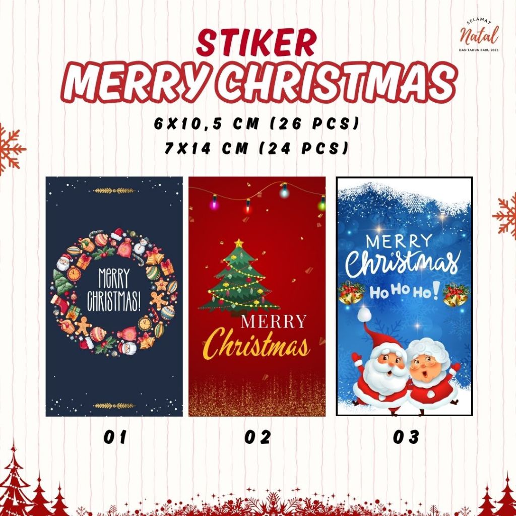 

STIKER SEGEL KARDUS PACKAGING TEMA NATAL CHRISTMAS STIKER KUE KERING XMAS