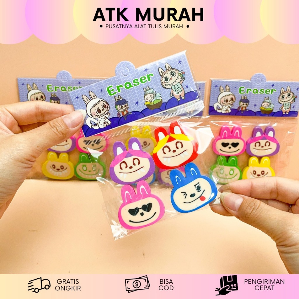 

PENGHAPUS GEPENG KEPALA LABUBU ISI 4 PCS ER-1715 ERASER HAPUSAN LUCU IMUT KADO UNIK SOUVERNIR TERMURAH