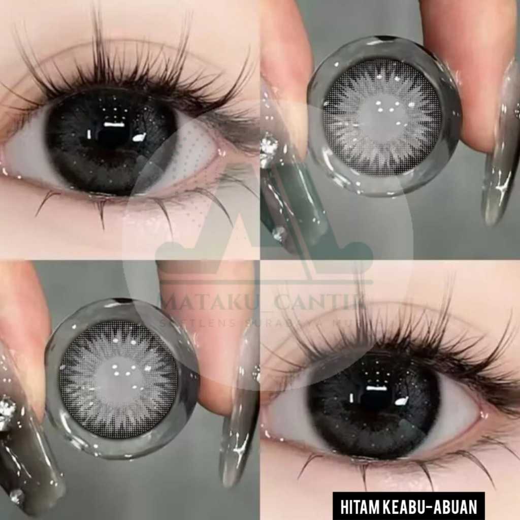 Softlens Hitam Keabu-abuan Diameter 16mm PREMIUM MATA BARBIE | Soflens Grey Mata Barbie | Soflen Abu