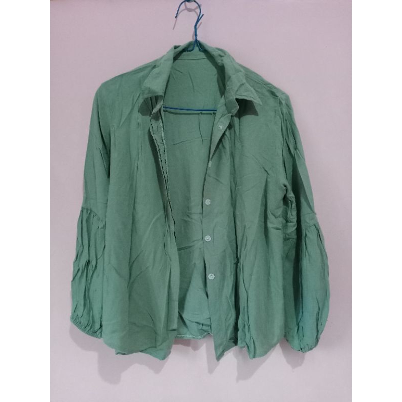 Blouse wanita hijau mint