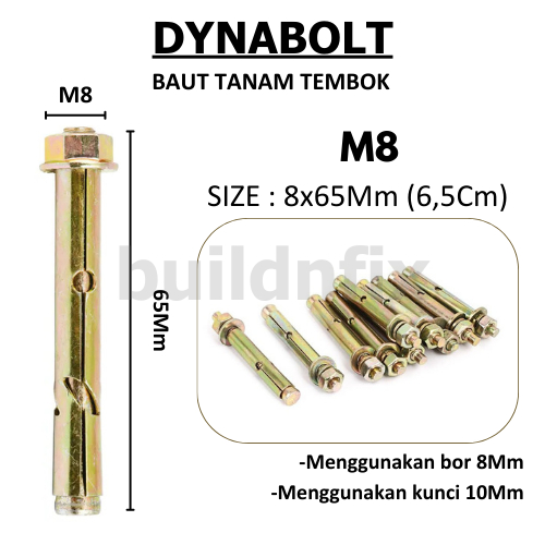 1 DUS (250 PCS) IB - DYNABOLT / BAUT BETON / DINABOL M8 X 65MM