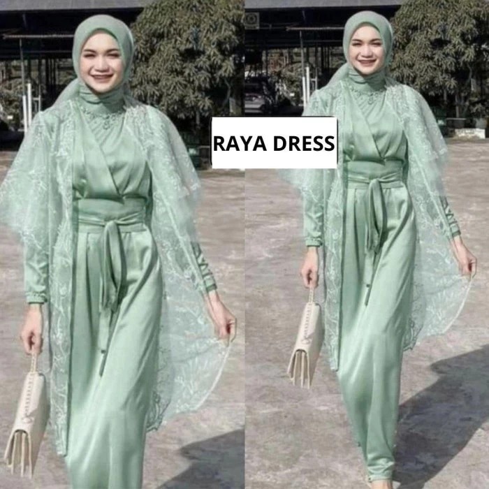 Dress One Set Kimono Dress One Set Silk Satin Premium By Aqeela Busana Violin Set Dress Pesta Wisuda