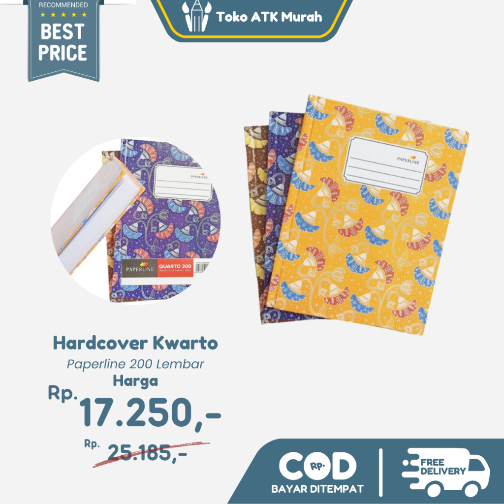

Buku Tulis Quarto 200 Lembar Hardcover Paperline - Buku Agenda Kwarto