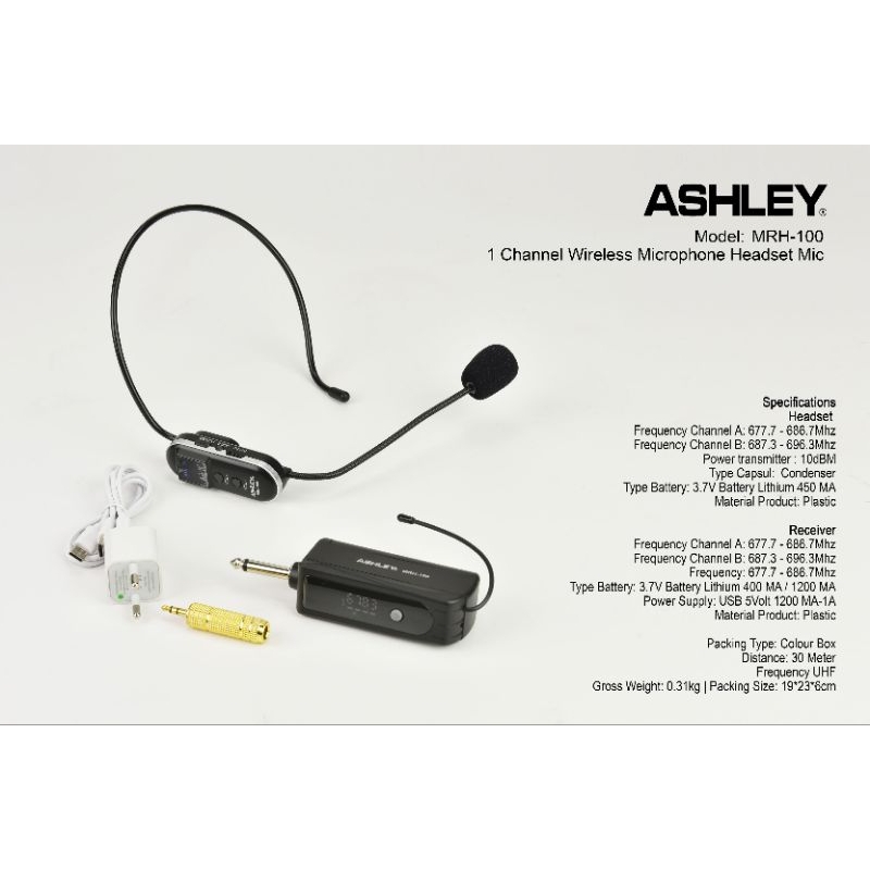 RB Mic Wireless Headset Ashley Original / Mic Wireless Ashley Bando
