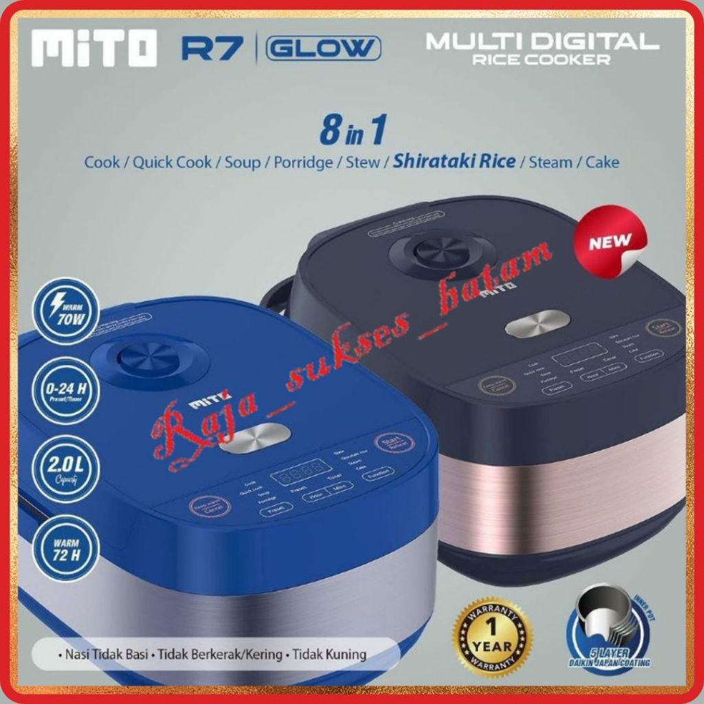 Rice cooker Mito R7 Glow 8 in 1 Rice Cooker Digital 2L BATAM