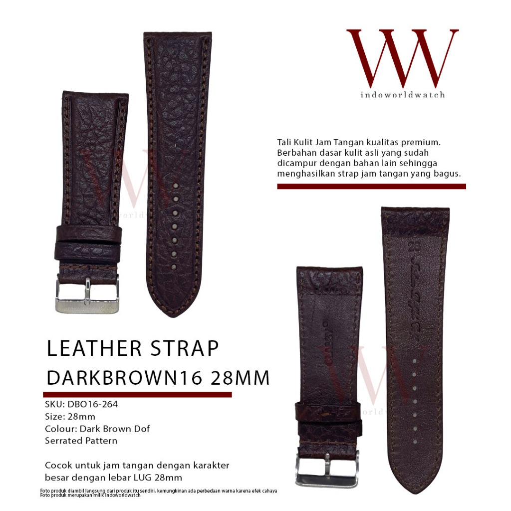 Tali Kulit 28mm Strap Jam Tangan Kuli Asli Universal