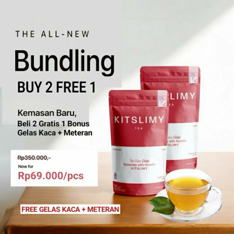 

Kitslimy Slimming Tea Isi 10 | Teh Pelangsing Herbal | Teh Hijau | Teh Detox By Kitslimy BPOM