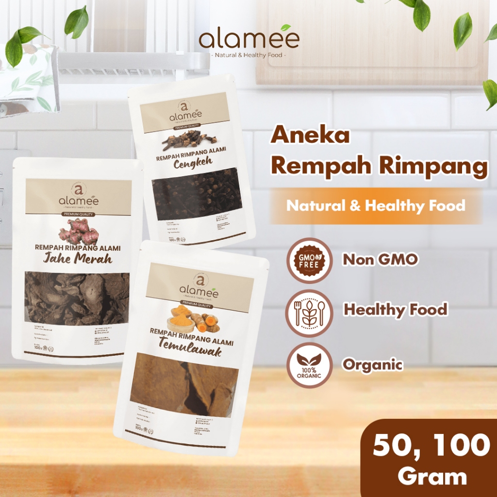 

ALAMEE Bumbu Dapur Rempah Rimpang Temulawak Kayu Manis Jahe Kunyit Lada Hitam Kencur Ketumbar Kering