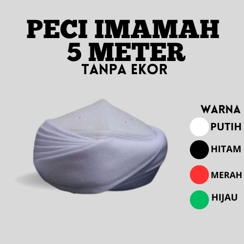 Peci Imamah Instan Permanen tanpa buntut / imamah permanen 7 TINGKAT tanpa buntut