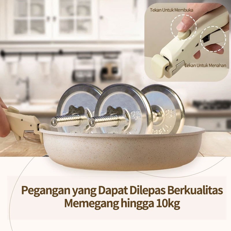 Baru Putih Granit Antilengket Peralatan Masak Set Peralatan Masak Wajan Penggorengan 3 Pcs Untuk