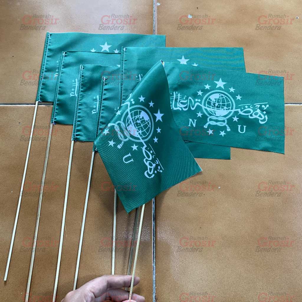 Bendera Tangan NU Stik Bambu | Bendera Karnaval NU | Bendera Tangan Nahdlatul Ulama