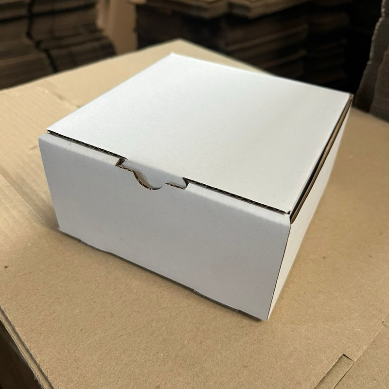 

15x15x7.5 cm warna putih box model pizza kotak kardus white kraft karton packaging kemasan packing diecut dus
