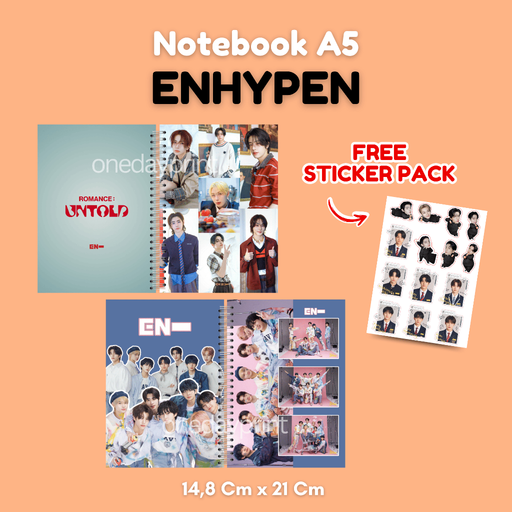 

A5 Notebook ENHYPEN Free Sticker Pack KPOP - Note, Journal KPOP Murah