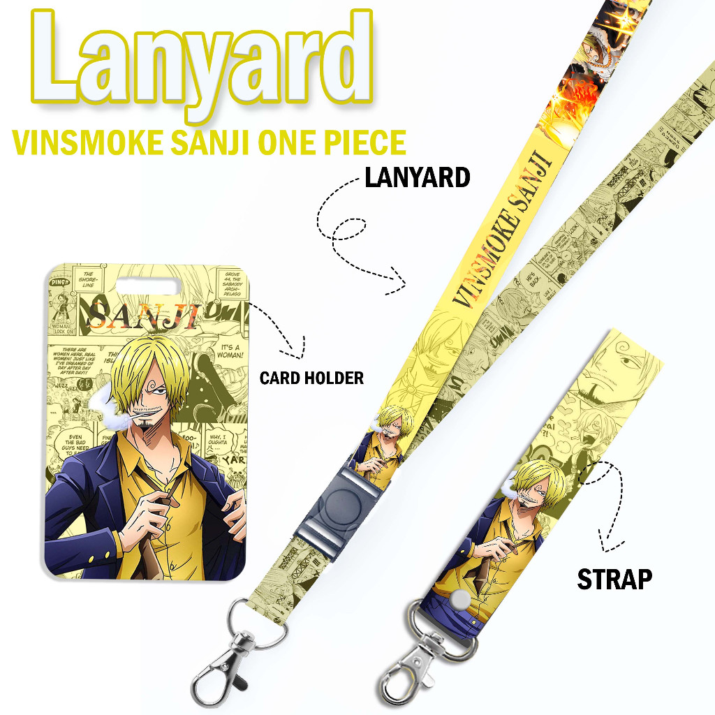 

STRAP LANYARD CARD HOLDER Sanji one piece Gantungan Kunci - Handphone - ID Card
