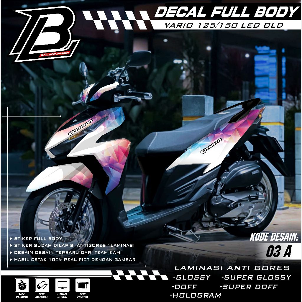 BL STIKER Decal Sticker VARIO 125/150 LED Full body - STIKER Motor Honda VARIO 125/150 2015 2016 201