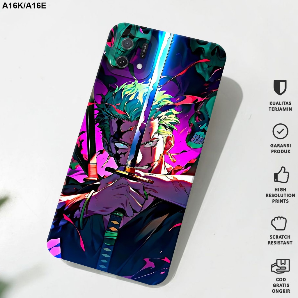 Case Oppo A16K/A16E - Casing Hp Oppo A16K/A16E Motif Zoro - Softcase Oppo A16K/A16E - Softcase Hp Op