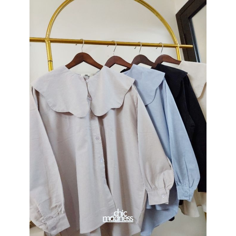 CHIC MADNESS - KINZA SHIRT / KEMEJA KOREAN STYLE / ATASAN WANITA FULL KANCING