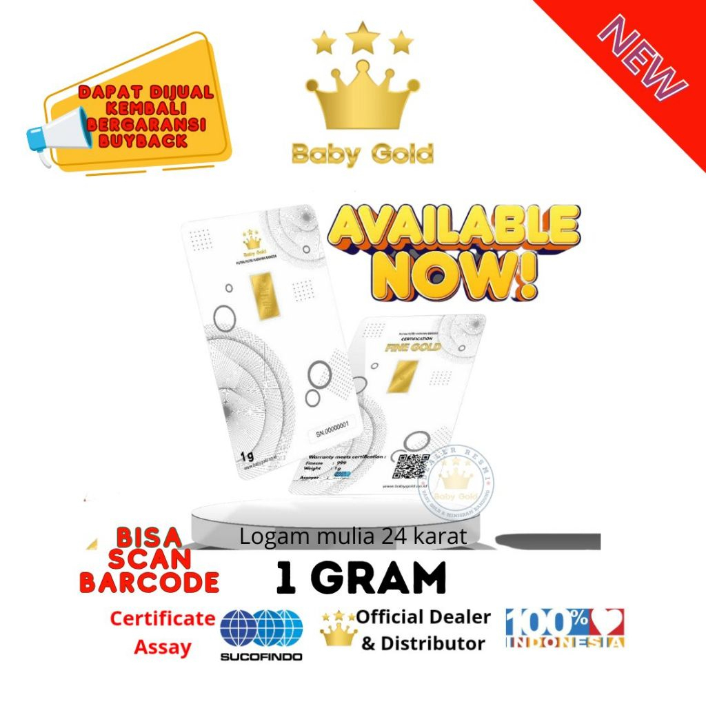 BABY GOLD LOGAM MULIA EMAS MURNI 1 GRAM
