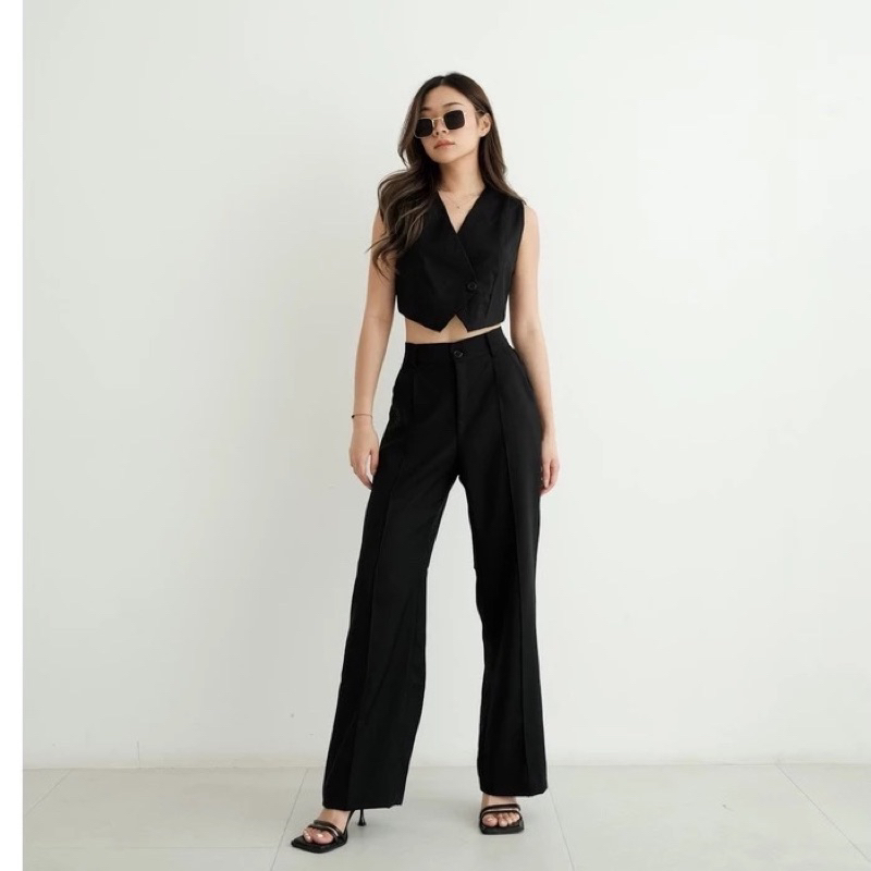 VEST SET / SETELAN WANITA / BAJU SET WANITA / SETELAN CELANA WANITA / ROMPI VEST