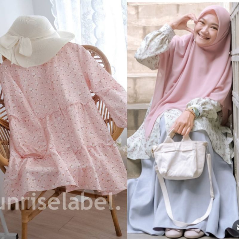 SHABBY BLOUSE SUNRISELABEL/BLOUSE MOTIF BUNGA
