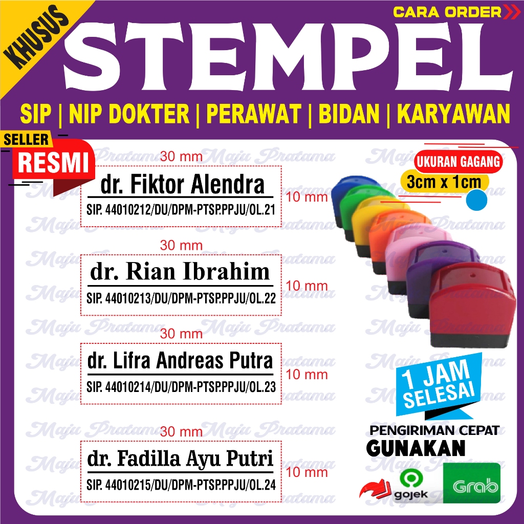 

Resmi Stempel SIPA Nip Dokter Perawat Bidan Karyawan