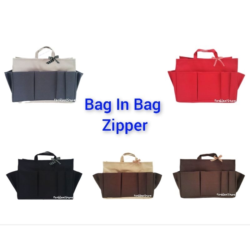 Zipper Bag In Bag Organizer Dengan Retsleting Size L Bag Organizer Size Large Penata Tas Hand Bag