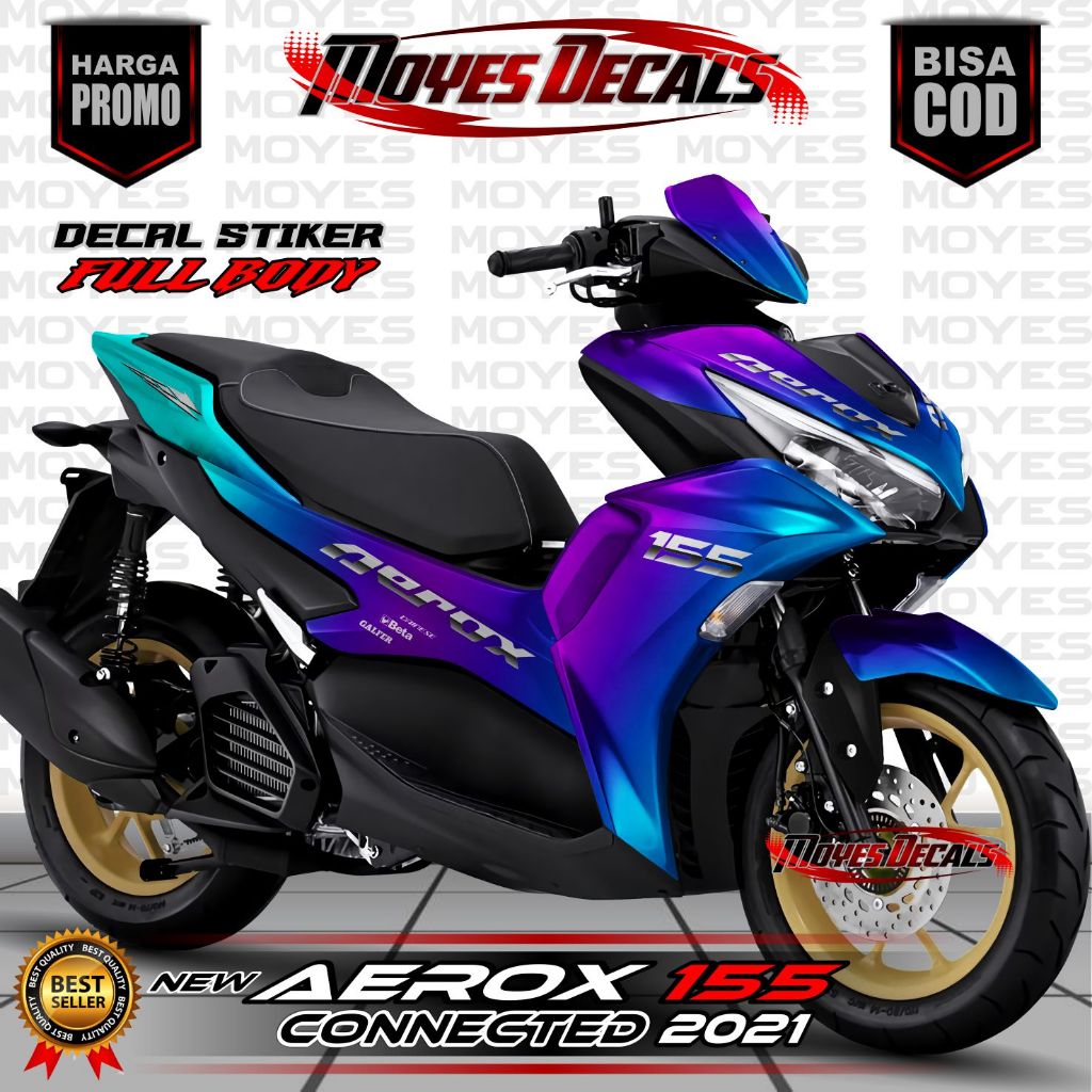 Decal Sticker Striping Yamaha New AEROX 155 Full body - Dekal Stiker Variasi New Aerox 155 Full Body