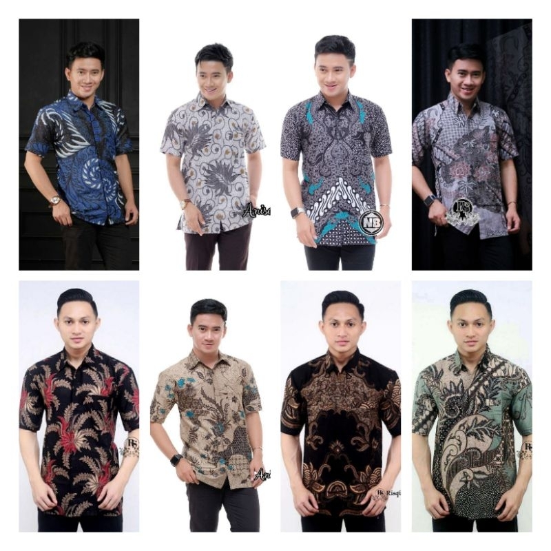 Batik Pria Lengan Pendek Kode 002 size M L XL XXL