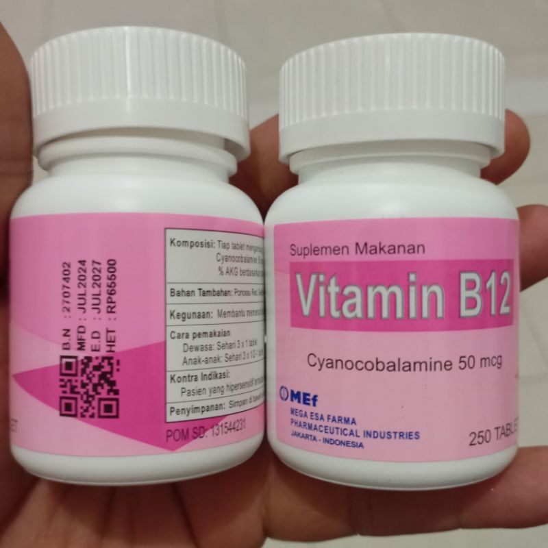 VITAMIN B12 50mcg MEF Suplemen Makanan 250tablet
