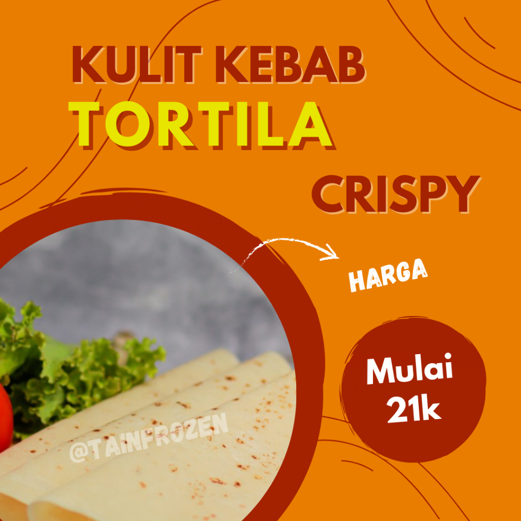 

TORTILA kulit kebab Premium Crispy ukuran 17cm Isi 20 pcs