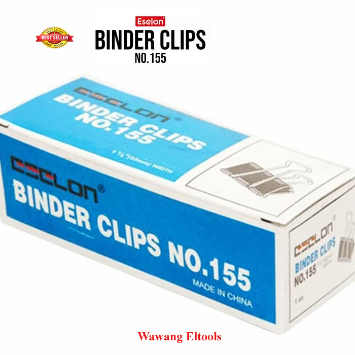 

[1 Kotak] Binder Clip / Klip / Penjepit Kertas Eselon 155 isi 12 pcs