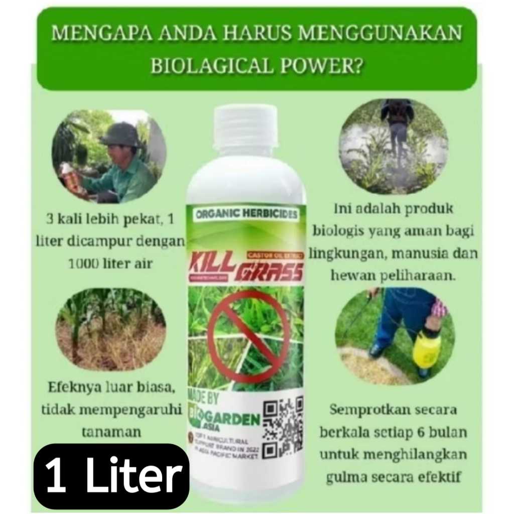 Kill Grass Herbisida Basmi Rumput Liar dan Gulma Kemasan 1 Liter - Organic Herbicide Kill Grass