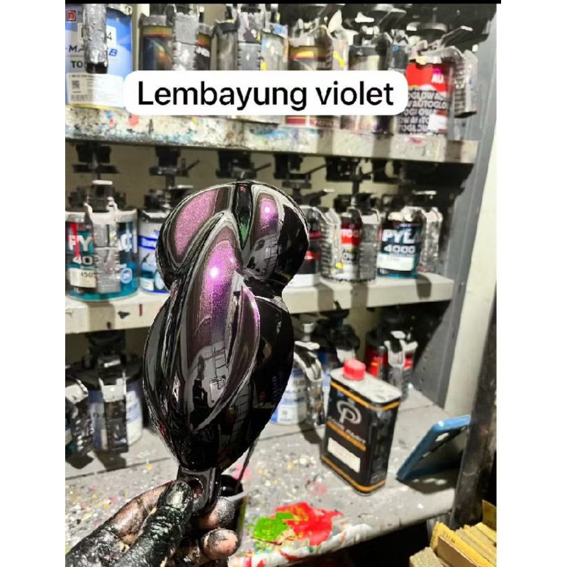 CAT PU BLACK LEMBAYUNG VIOLET CAT HITAM METALLIC UNGU  PU