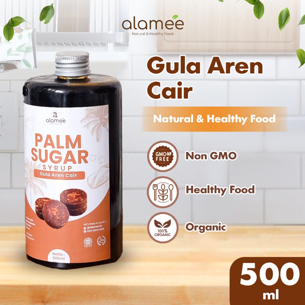 

ALAMEE Gula Aren Cair Syrup Palm Sugar Organic Liquid Organik Pure Murni Brown Sirup Natural 500ml