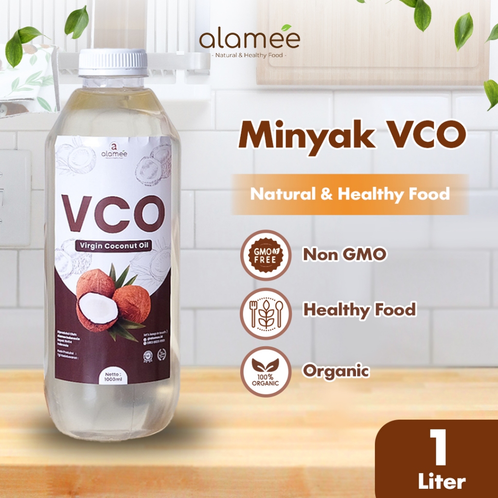 

ALAMEE Minyak VCO Kelapa Extra Virgin Coconut Oil Murni Asli Dapat Diminum Organik Masak 1 Liter