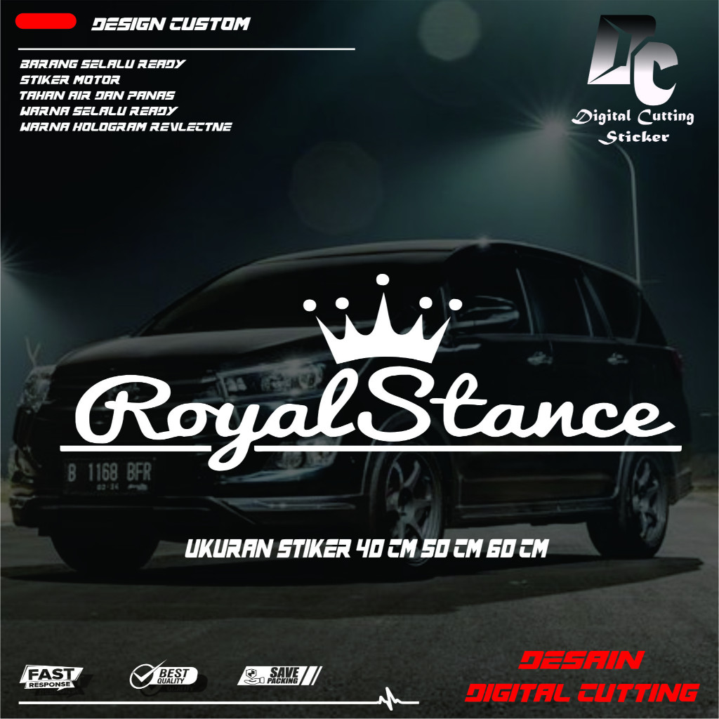 STIKER MOBIL CUTTING STIKER KACA MOBIL DEPAN DAN BELAKANG ROYAL STANCE