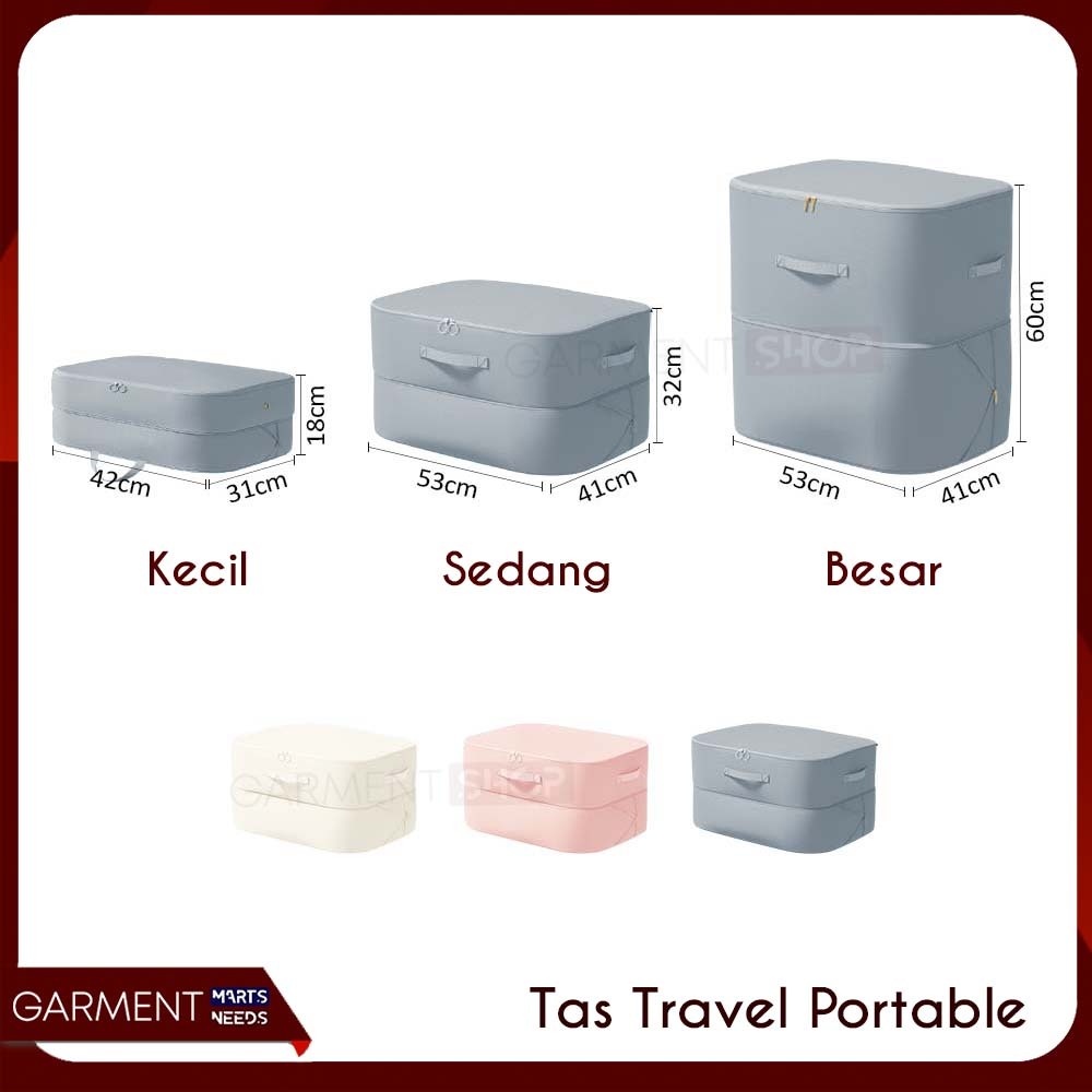 TAS ORGANIZER KOMPRES TEMPAT PAKAIAN TRAVELING PRAKTIS PENYIMPANAN BED COVER SPREI HEMAT RUANG