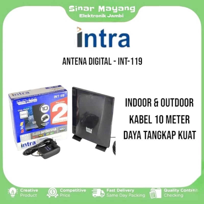 Antena Digital INTRA INT-119/ Antena TV Digital Indoor & Outdoor/ Antena INTRA Bisa Untuk 2 TV