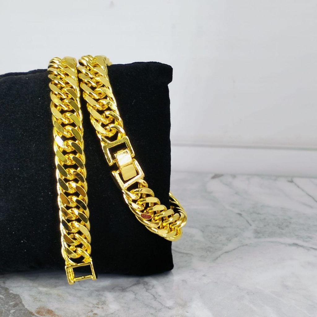 Gelang Sisik Naga No 2 Titanium Warna 24Krt Gelang Tangan Cewek Replika Perhiasan Cewek