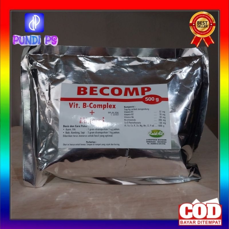 BECOMP 500Gram Serbuk Vitamin Mineral Ayam RAID ALL B Komplek 500 gram