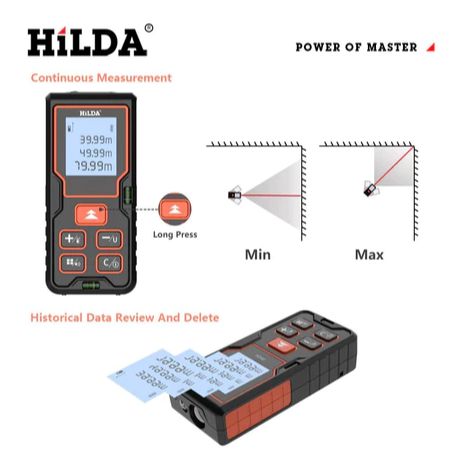 Meteran Digital Laser HILDA Rangefinder Inframerah 100M - HD100