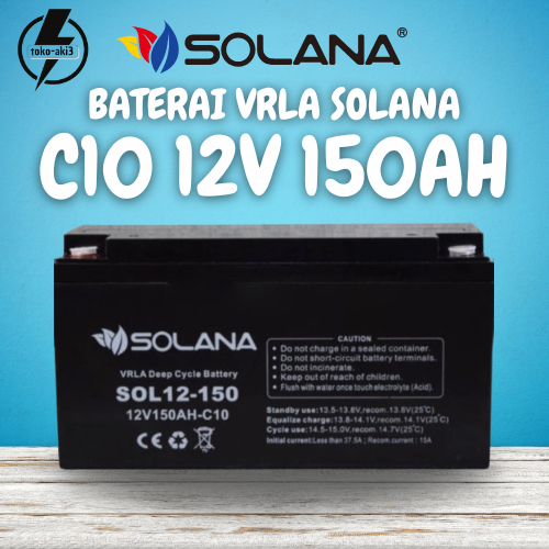 BATERAI SOLANA 12V 150AH AKI UPS SOLANA AKI SOLAR PANEL BATERAI VRLA - SOLANA 12V 150AH